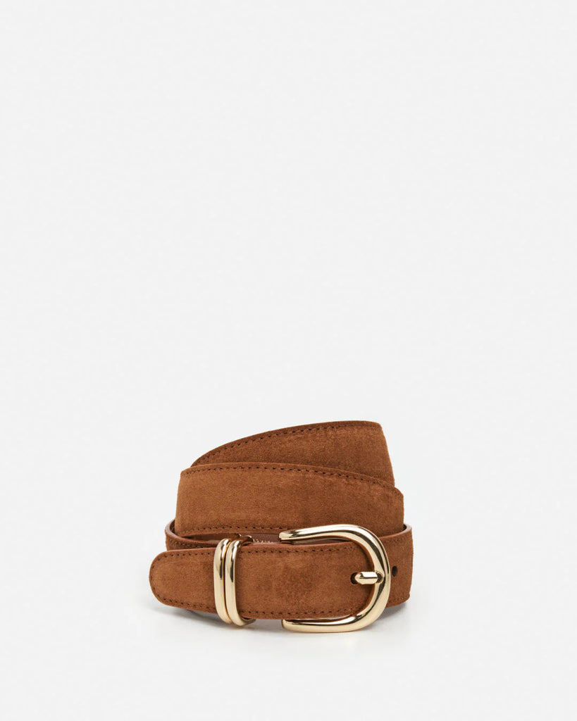 Flattered - Beatrice Belt - Suede Bourbon