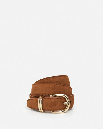 Flattered - Beatrice Belt - Suede Bourbon