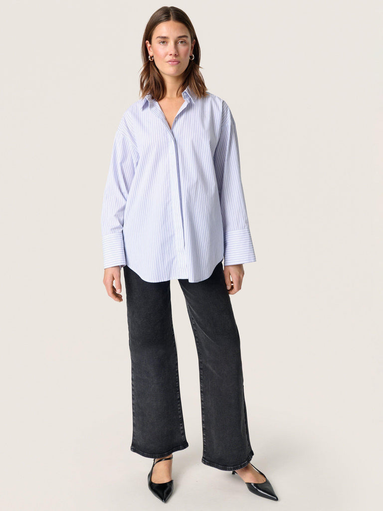 Soaked in Luxury - Oriana Blouse - White Blue Stripe