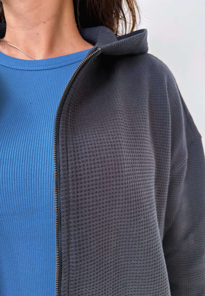 BRUNETTE The Label - Waffle Full Zip Hoodie -