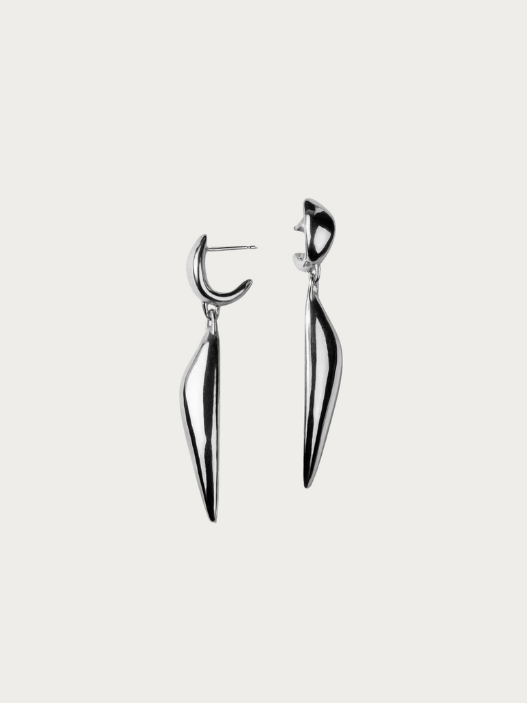 Vimeria - Petal Drop Earrings – Silver -