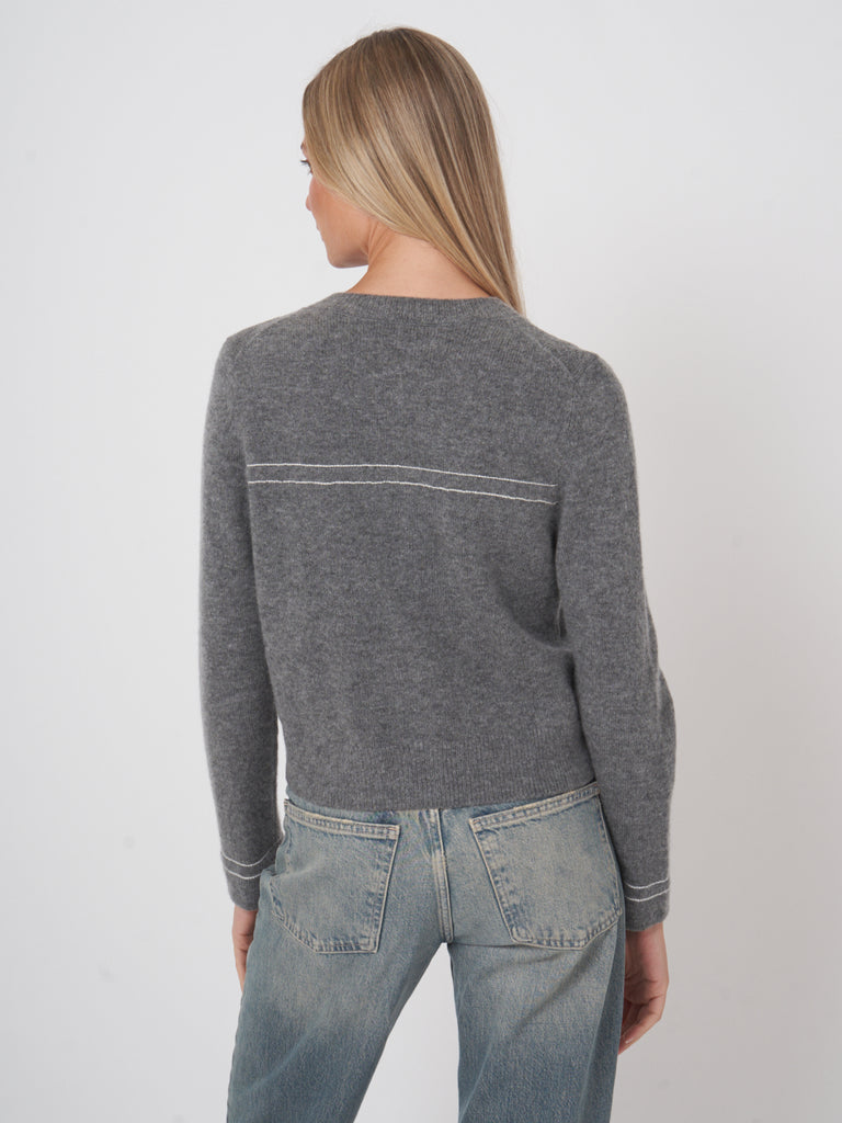 REPEAT - Contrast Pocket Wool Cashmere Cardigan -