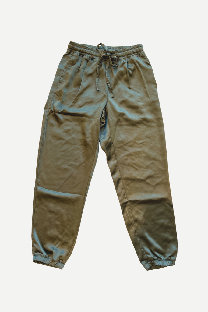 Melissa Nepton - Hera Satin Pant - Dark Khaki
