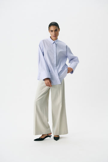 Soaked in Luxury - Oriana Blouse - White Blue Stripe