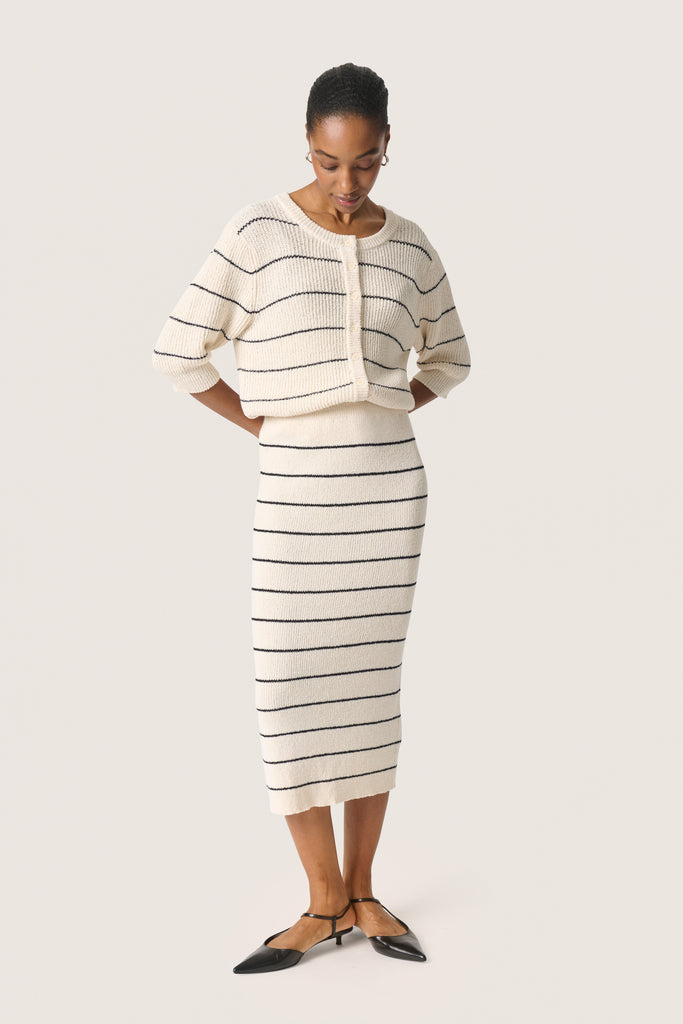 Soaked in Luxury - Winta Skirt - White with Black Stripe