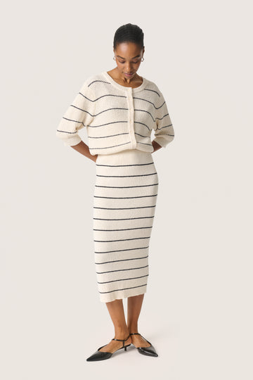 Soaked in Luxury - Winta Skirt - White with Black Stripe