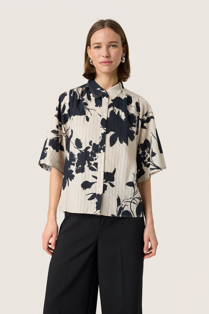Soaked in Luxury - Daria Hela Blouse - Oatmeal Duotone
