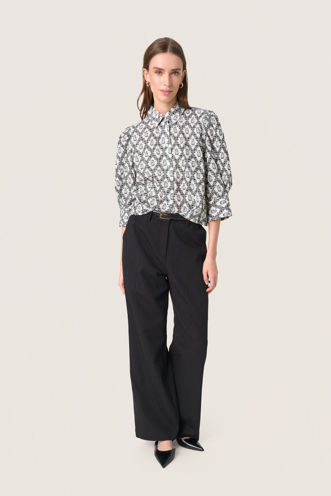 Soaked in Luxury - Erika Blouse - Creme Cotton Jacquard