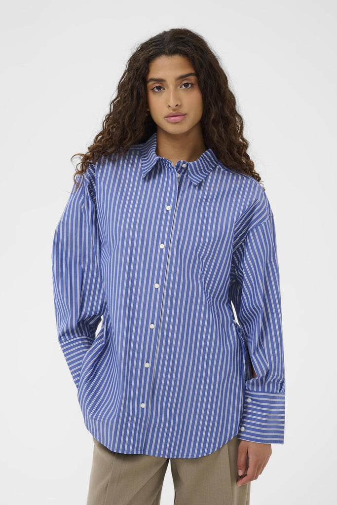 Soaked in Luxury - Calken Shirt - Nouvean Navy Stripe