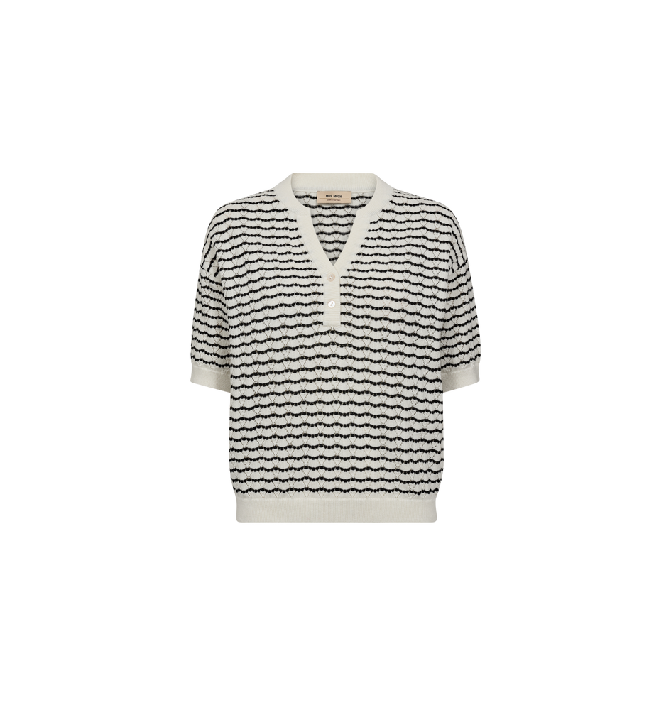 Mos Mosh - Pin Stripe SS Knit - Ecru