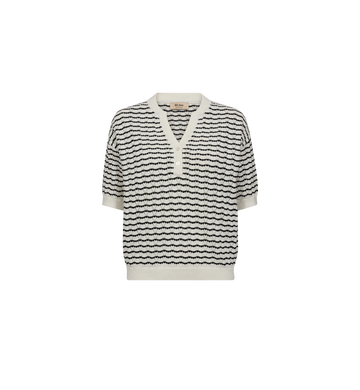 Mos Mosh - Pin Stripe SS Knit - Ecru
