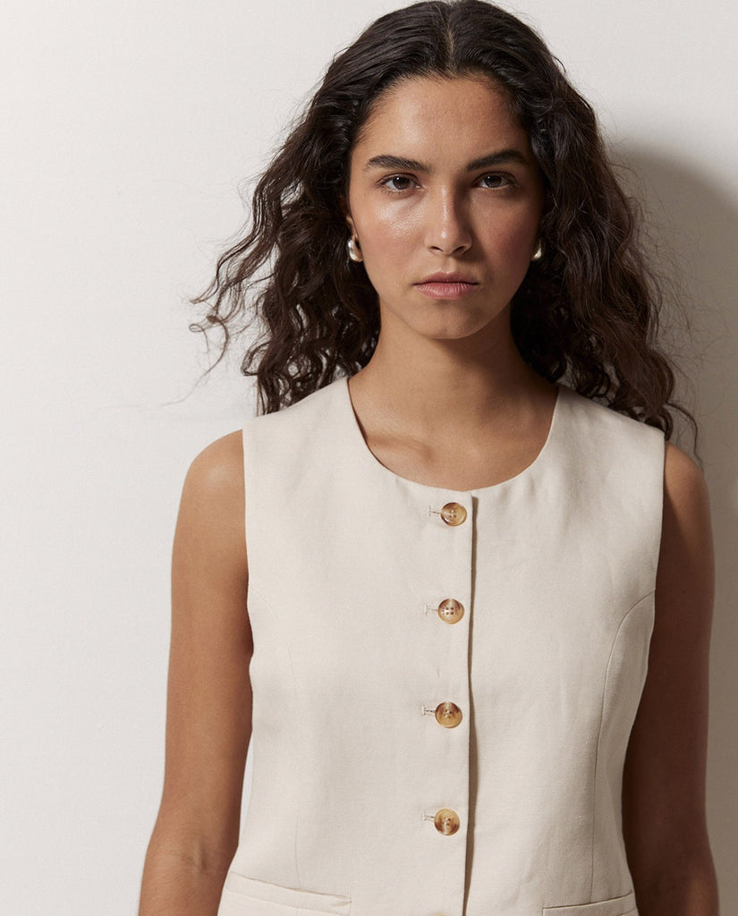 Yerse - Linen Blend Vest -