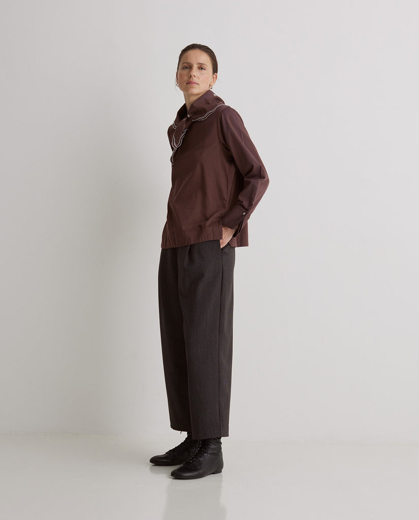 Yerse - Barrel Leg Stripe Trousers -