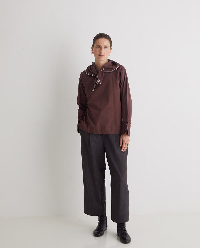 Yerse - Barrel Leg Stripe Trousers -