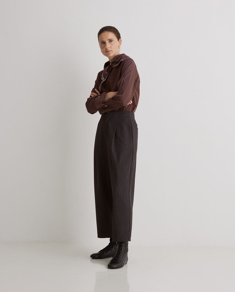 Yerse - Barrel Leg Stripe Trousers -