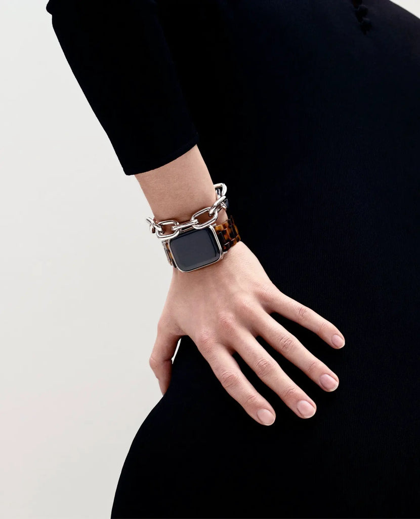 Machete - Apple Watch Band in Classic Tortoise with Silver Hardware -