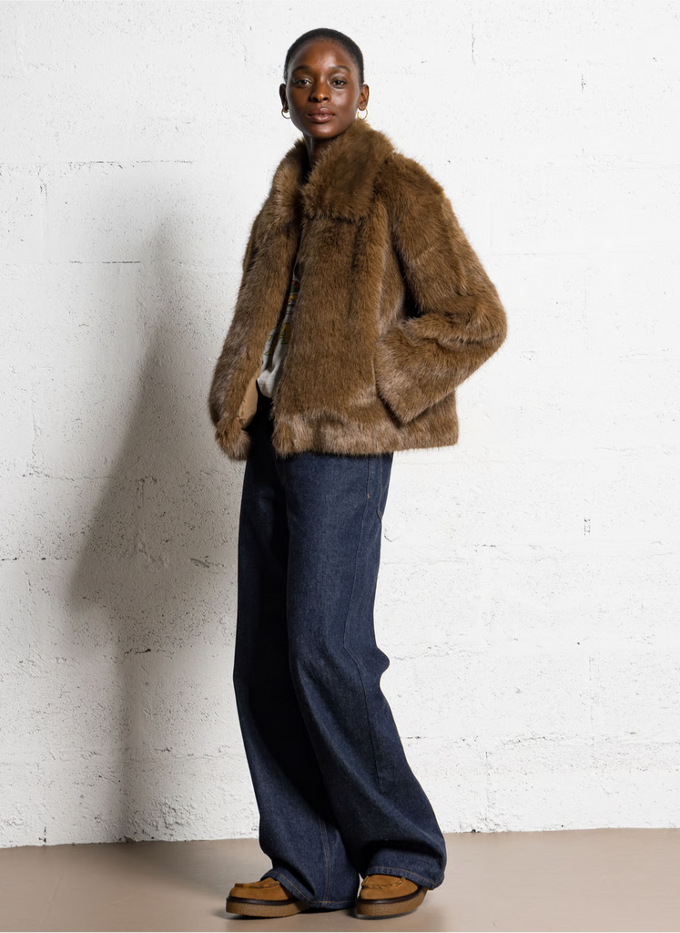 Des Petits Hauts - Ybou Faux Jacket - Mocha