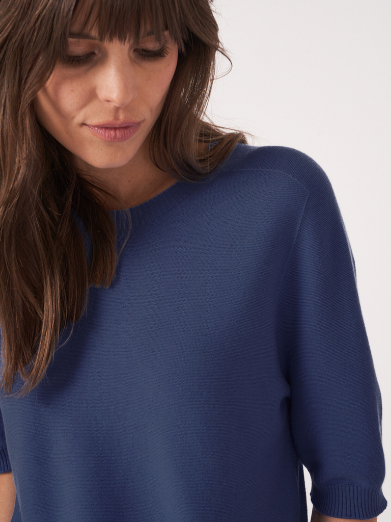 REPEAT - Crew Neck Cotton Cashmere Sweater -