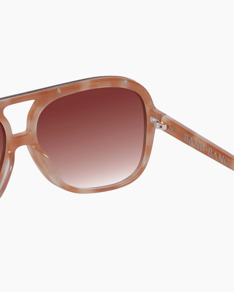 VALLEY Eyewear - Bang Bang Sunglasses – Pastel Tort w. Gold Metal / Dark Orange Gradient Lens -