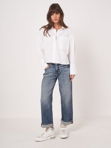 REPEAT - Cotton Woven Blouse - White