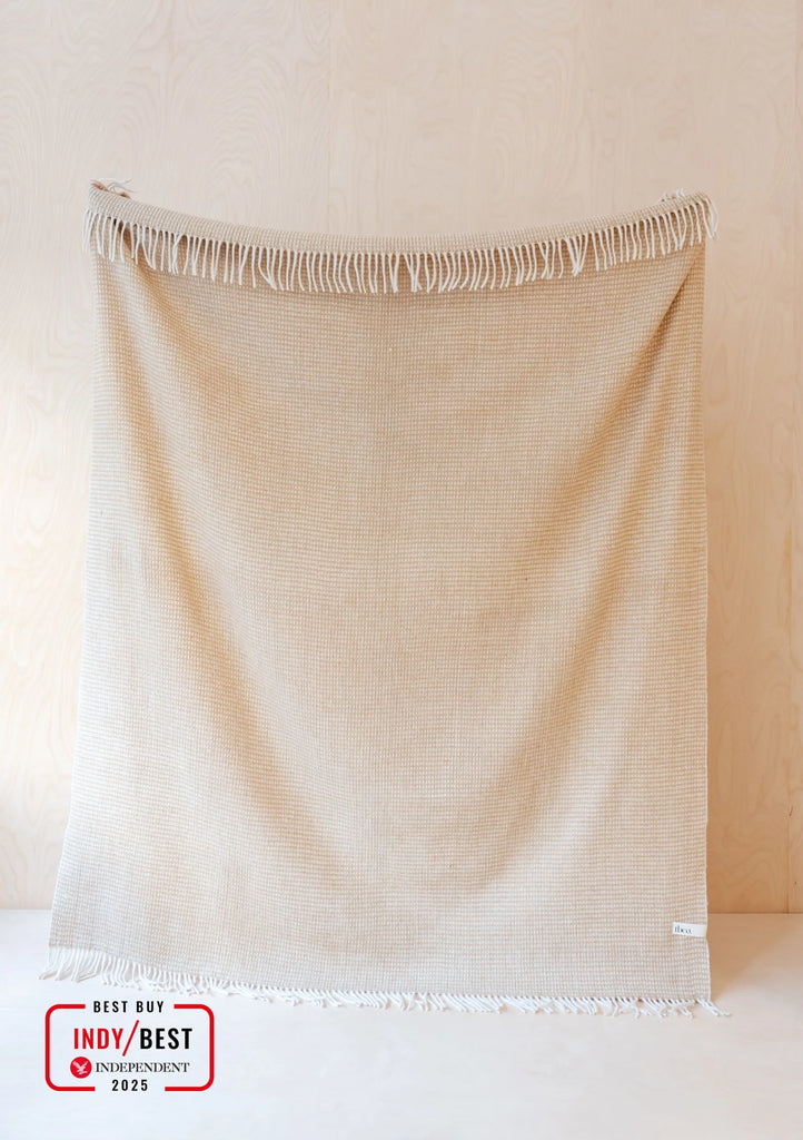 TBCo - Recycled Wool Blanket in Neutral Waffle -