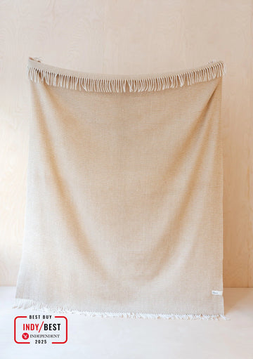 TBCo - Recycled Wool Blanket in Neutral Waffle -