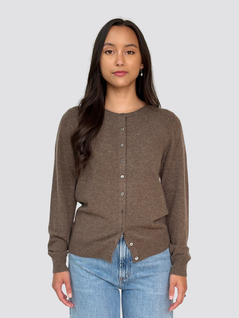 REPEAT - Organic Cashmere Knit Cardigan - Cacao