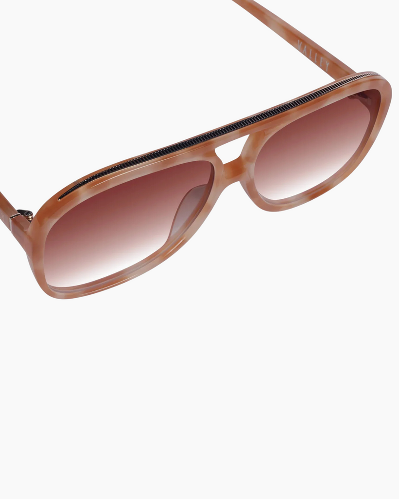 VALLEY Eyewear - Bang Bang Sunglasses – Pastel Tort w. Gold Metal / Dark Orange Gradient Lens -