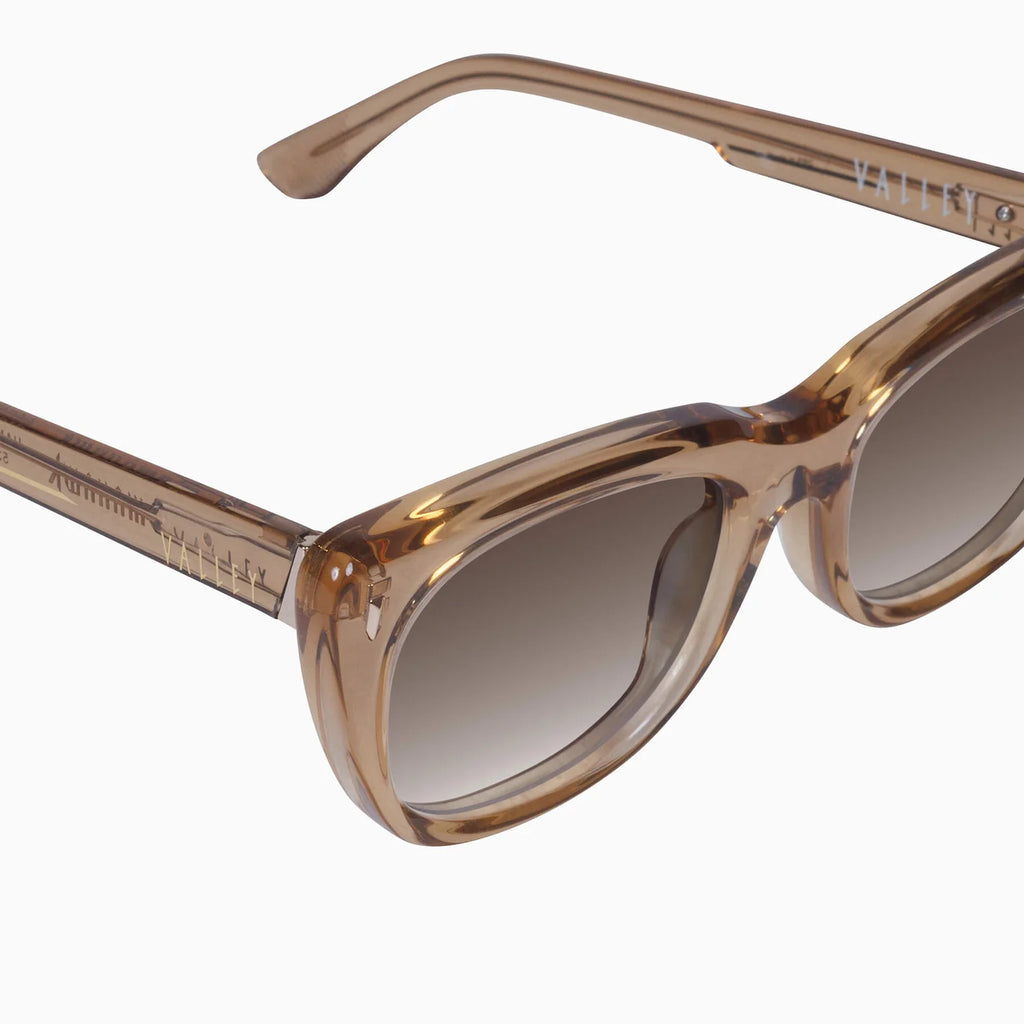 VALLEY Eyewear - Tomahawk Sunglasses – Dark Champagne w Gold Metal / Brown Gradient Lens -