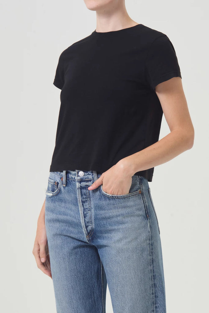 AGOLDE - Adine Shrunken T-Shirt - Black