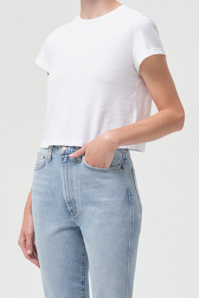 AGOLDE - Adine Shrunken T-Shirt - White