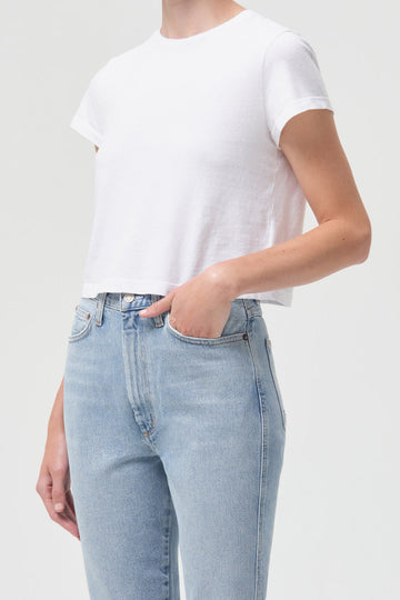 AGOLDE - Adine Shrunken T-Shirt - White