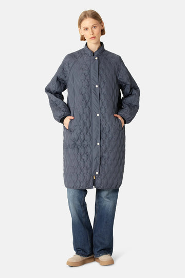 Ilse Jacobsen - Long Quilt Jacket - Ombre Blue