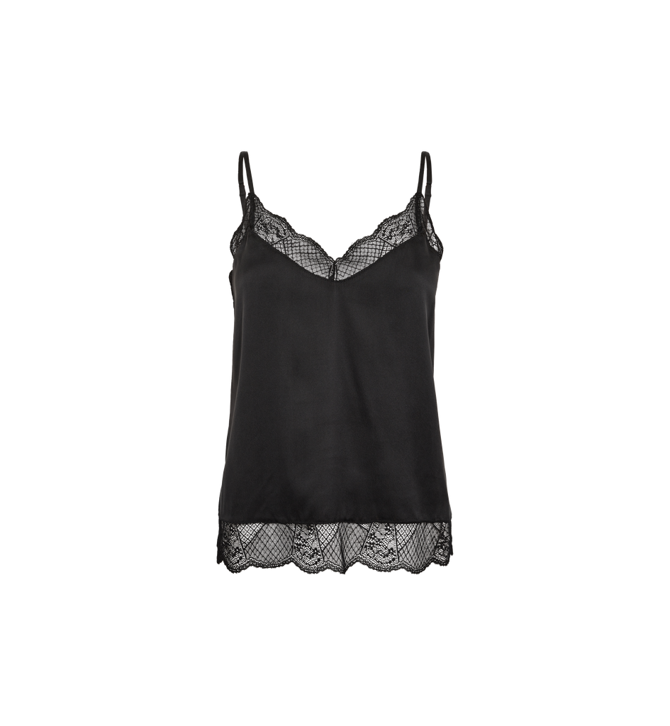 Mos Mosh - Ditte Silk Lace Singlet - Black