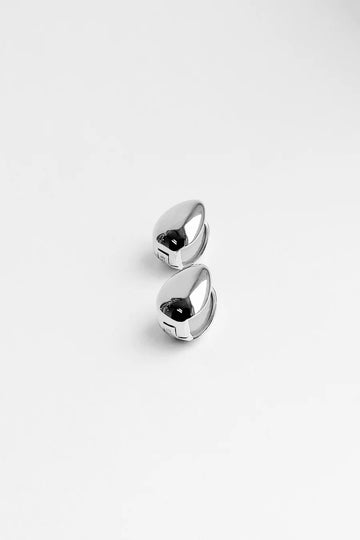 Kara Yoo - Almond Huggie Hoops – Sterling Silver -