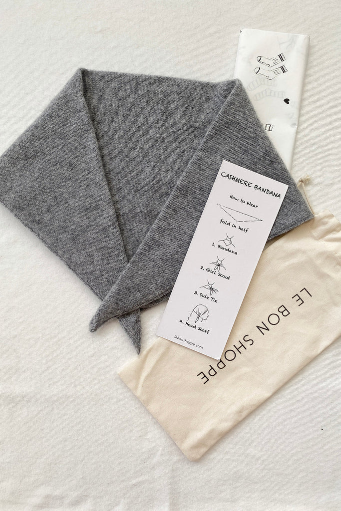 Le Bon Shoppe - Cashmere Bandana – Grey -