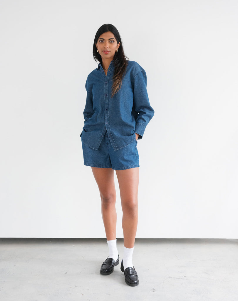 BRUNETTE The Label - Denim Button Up Shirt -