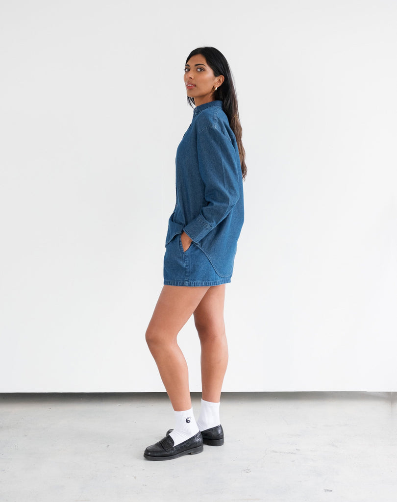 BRUNETTE The Label - Denim Button Up Shirt -