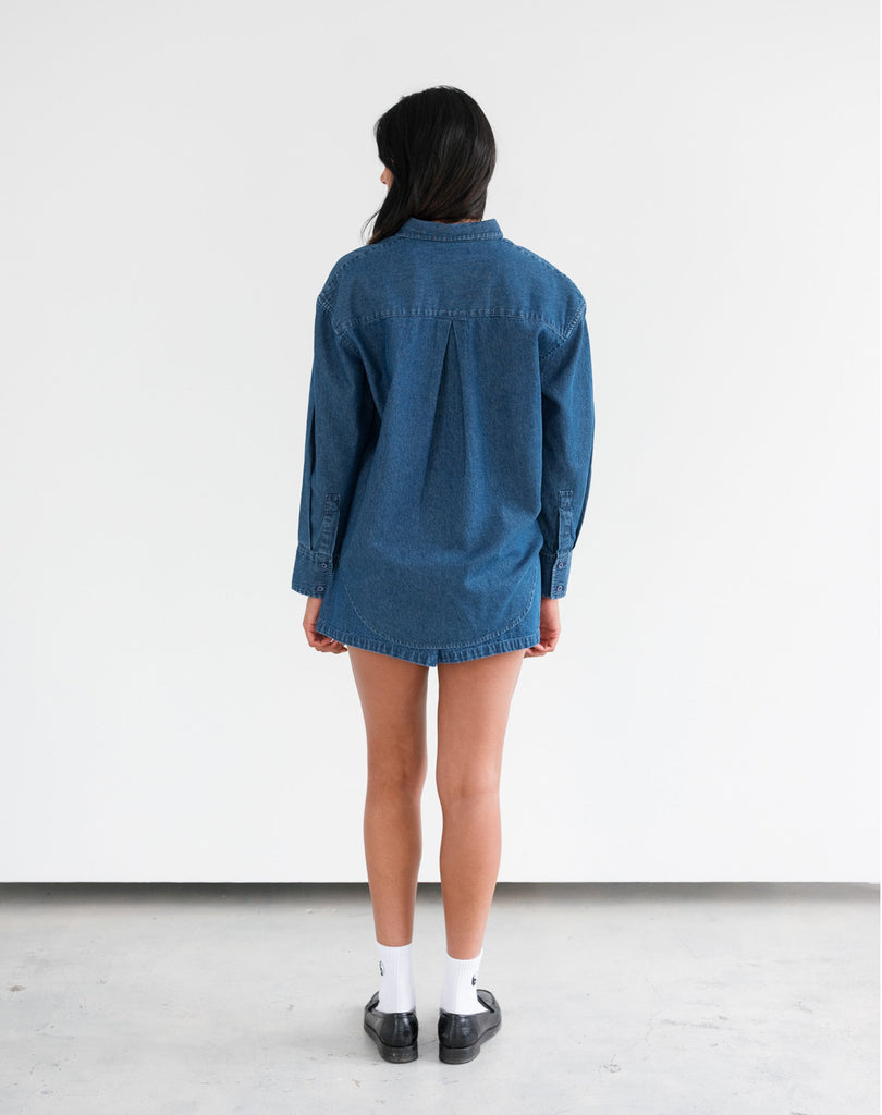 BRUNETTE The Label - Denim Button Up Shirt -