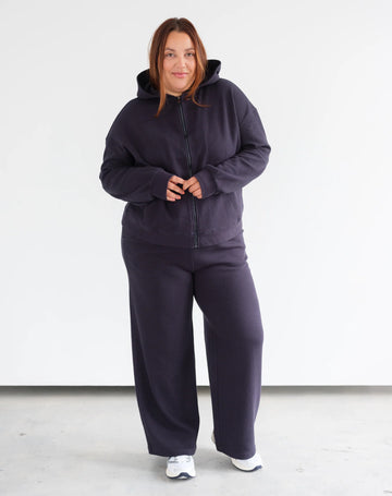 BRUNETTE The Label - Waffle Wide Leg Pant - Navy