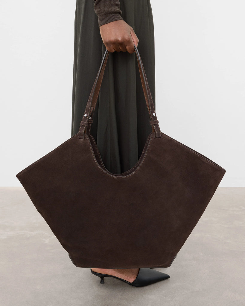 Flattered - Dahlia Tote Bag – Suede Chocolate -