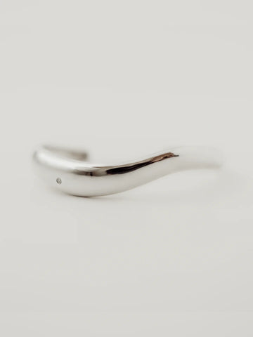 Vimeria - Diamond Thin Ortune Cuff – Silver -