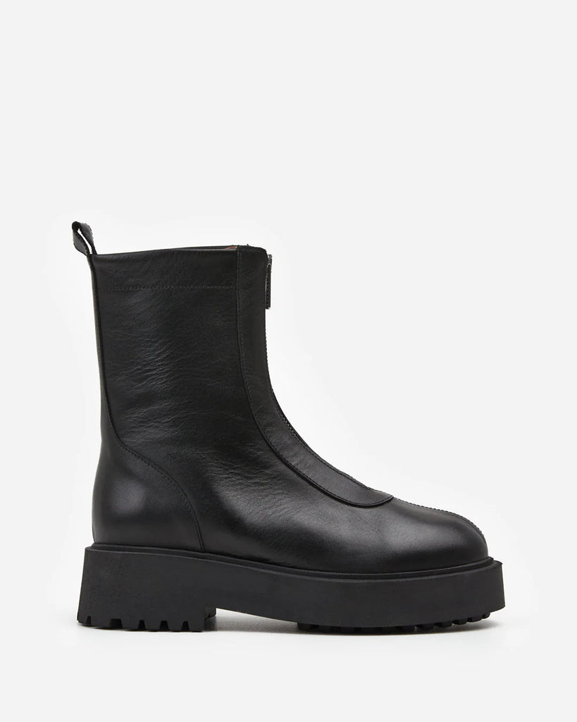 Flattered - Alma Leather Boot - Black