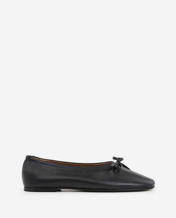 Flattered - Blaise Leather Flat - Black