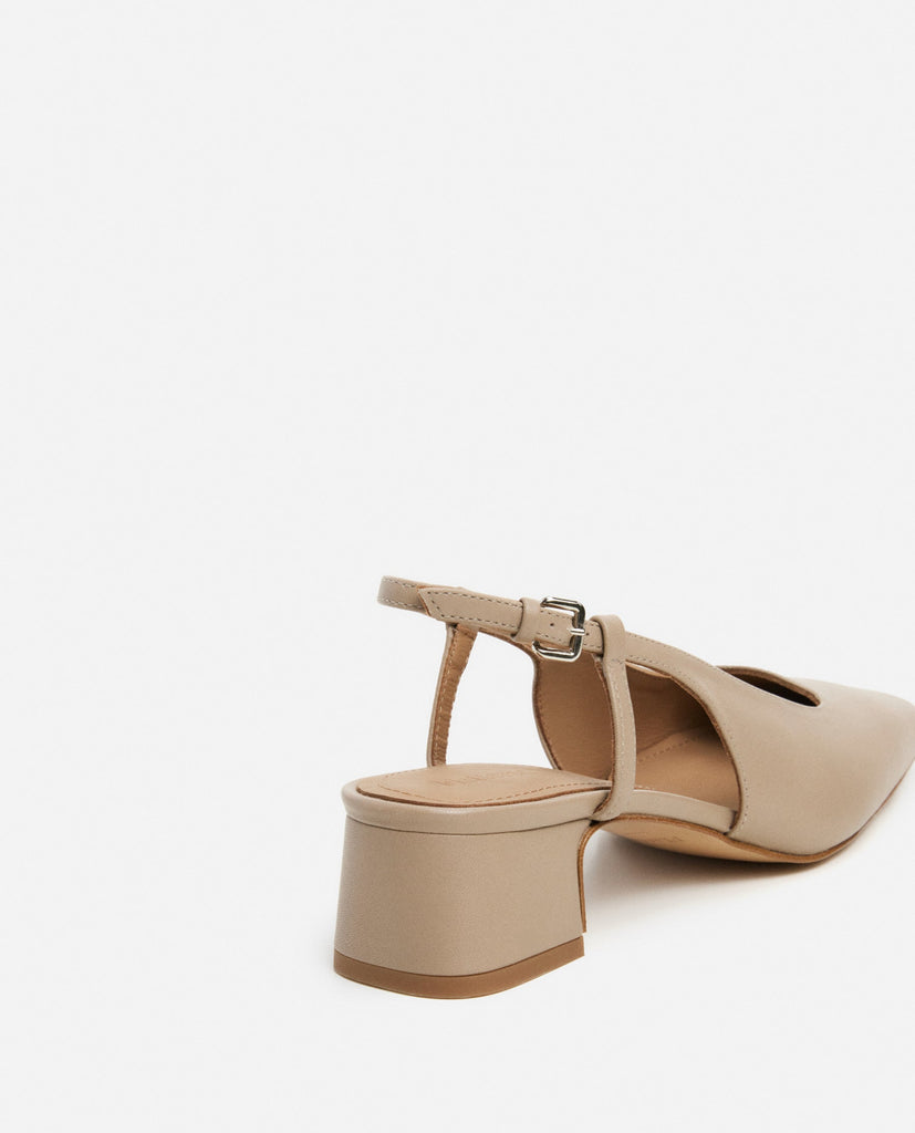 Flattered - Elin Leather Beige Heels -