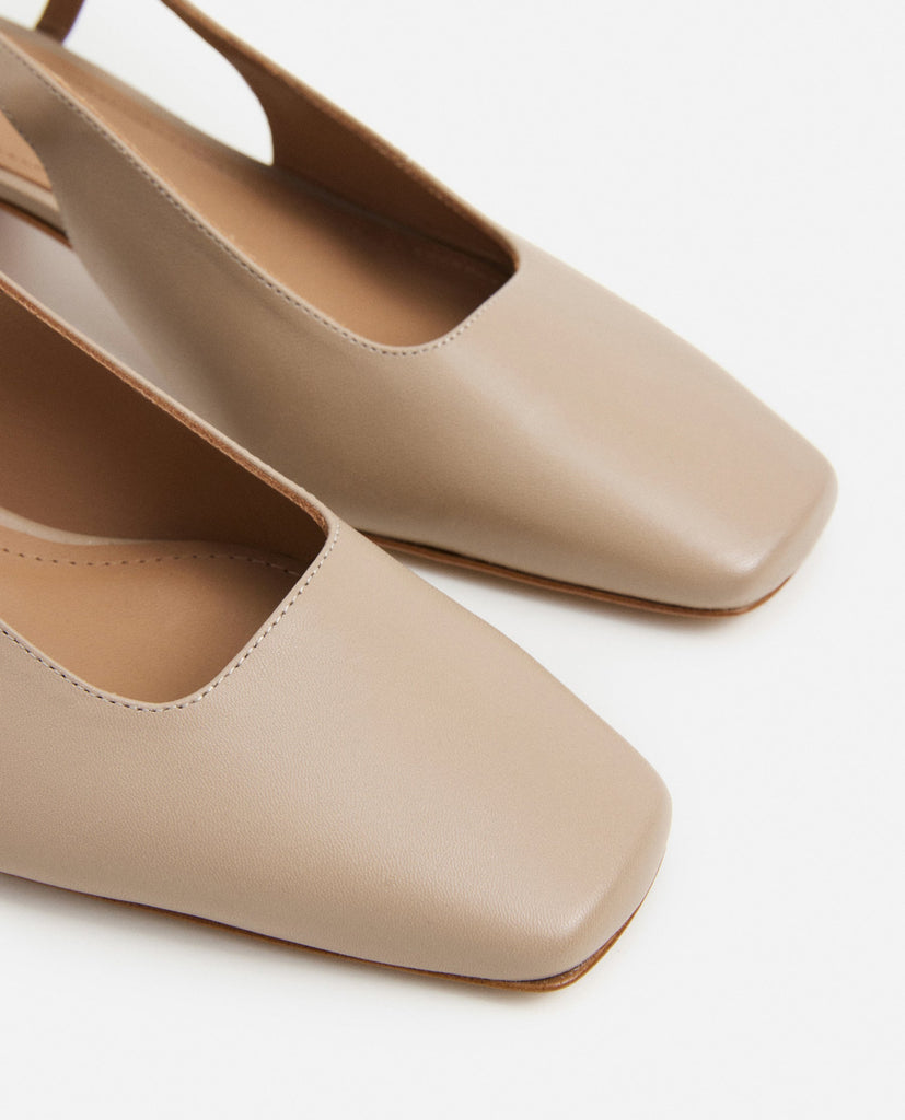 Flattered - Elin Leather Beige Heels -