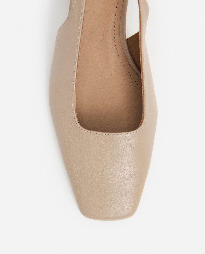 Flattered - Elin Leather Beige Heels -