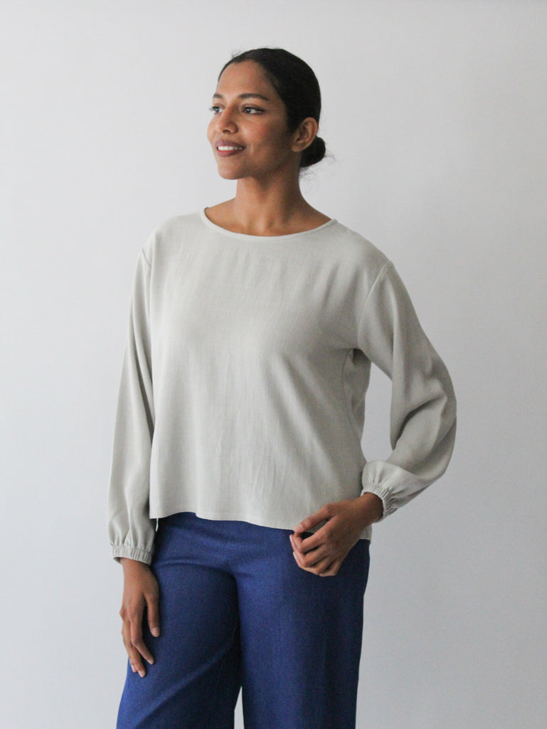 Sattva by Sarah - Boxy Blouse - Light Grey