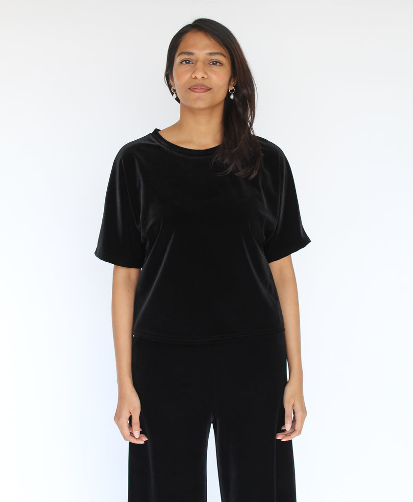 Sattva by Sarah - Velvet Everyday Crop Blouse -