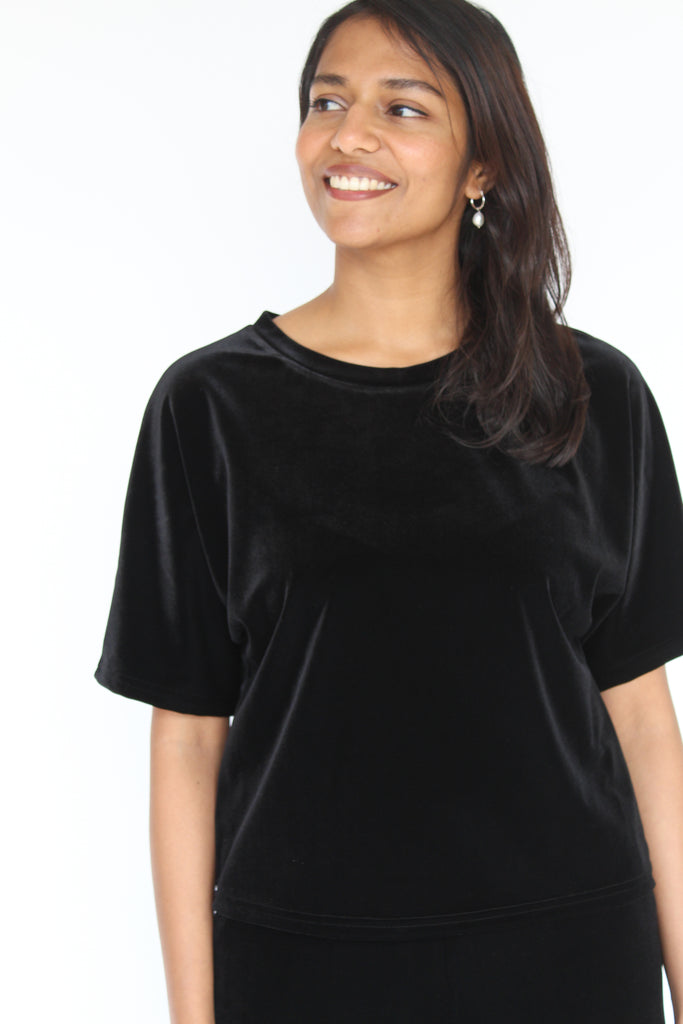 Sattva by Sarah - Velvet Everyday Crop Blouse -